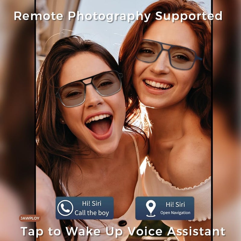 Jawploy Smart Glasses Bluetooth Audio Glasses Sunglasses Blue Light Glasses for Men Women Color-Change UV Protection Dual Mic - Image 5